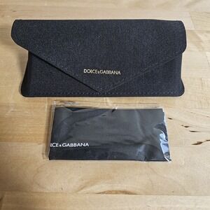 Dolce &‎ Gabbana Eye/Sun Glasses Case Black Soft Velvet Lining W/ Cleaning Cloth